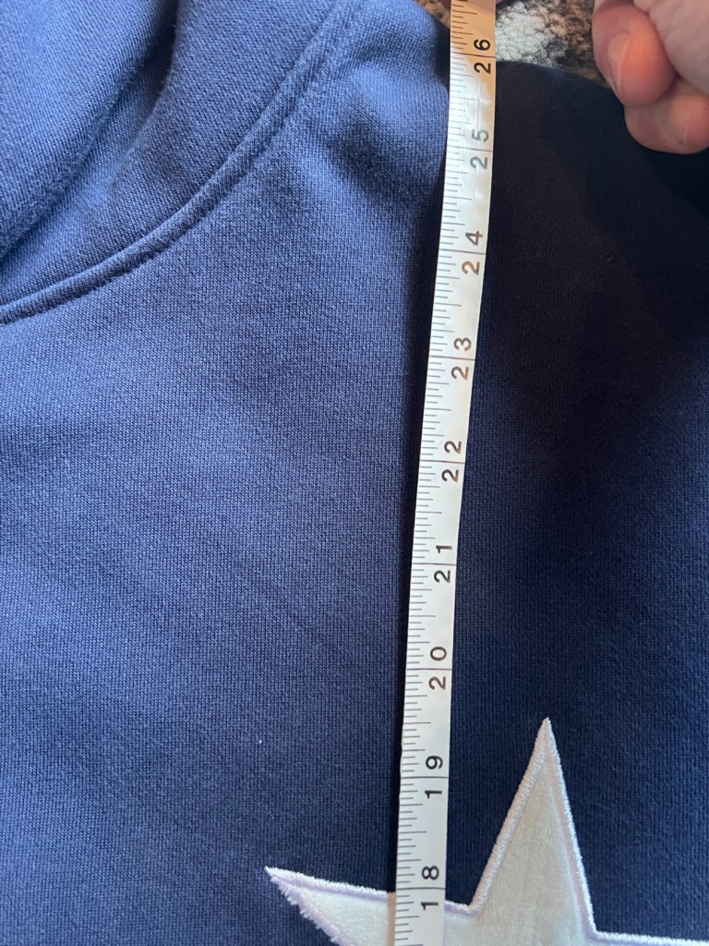 Aelfric Eden Navy Blue Hoodie with White Star Graphic - Picture 6 of 10